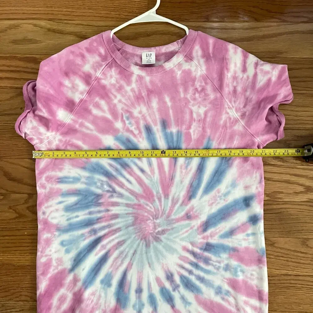 Gap Kids Girls XXL Tie Dye Sweatshirt Dress Pink Blue Casual Boho Sporty